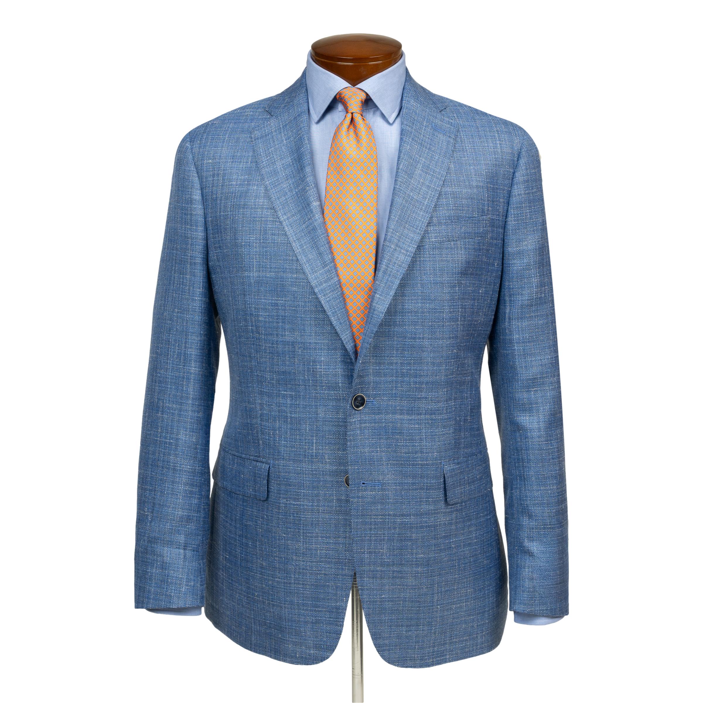 Sky Blue Wool, Silk, and Linen Sport Coat