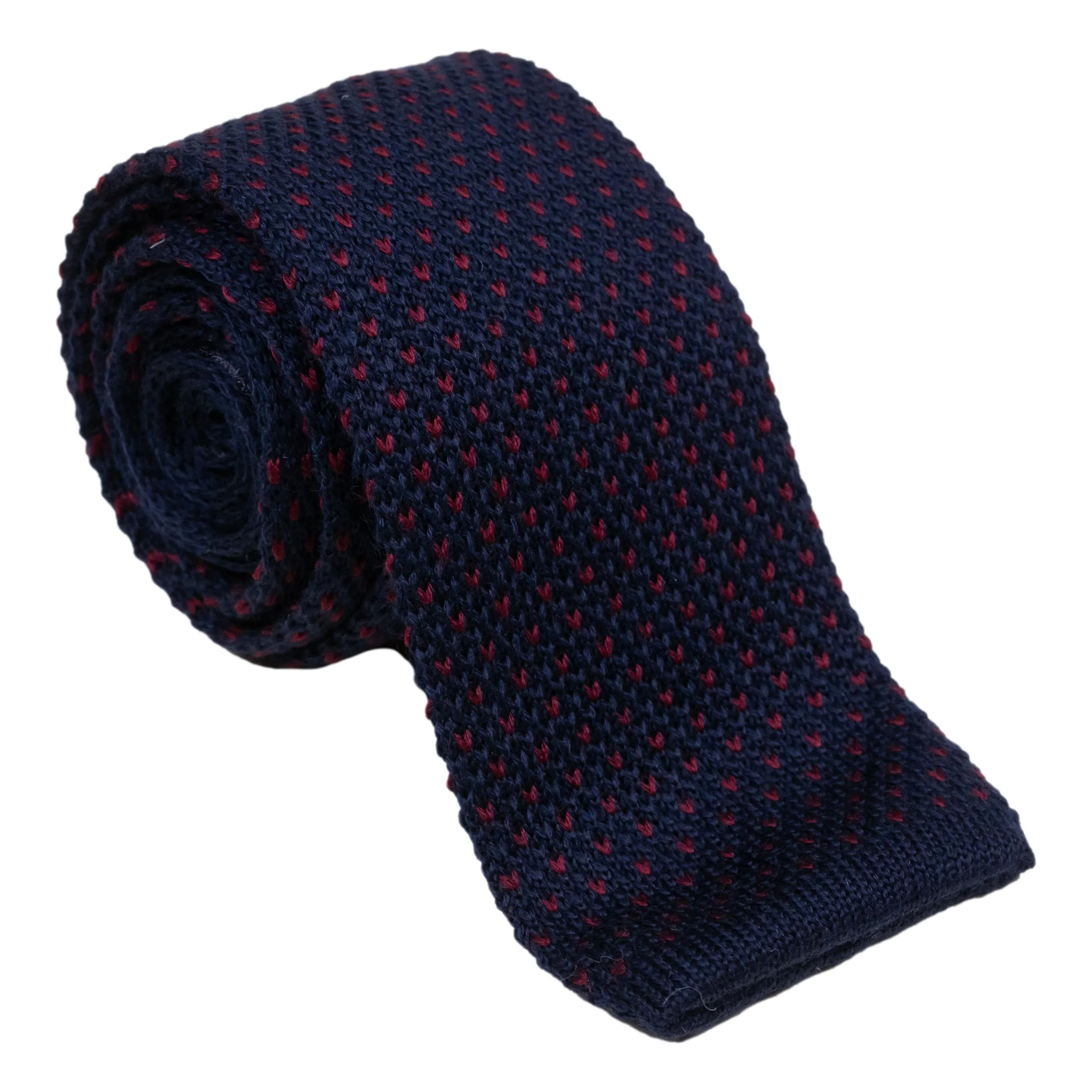 Small Dotted Wool Knit Tie - Image 2