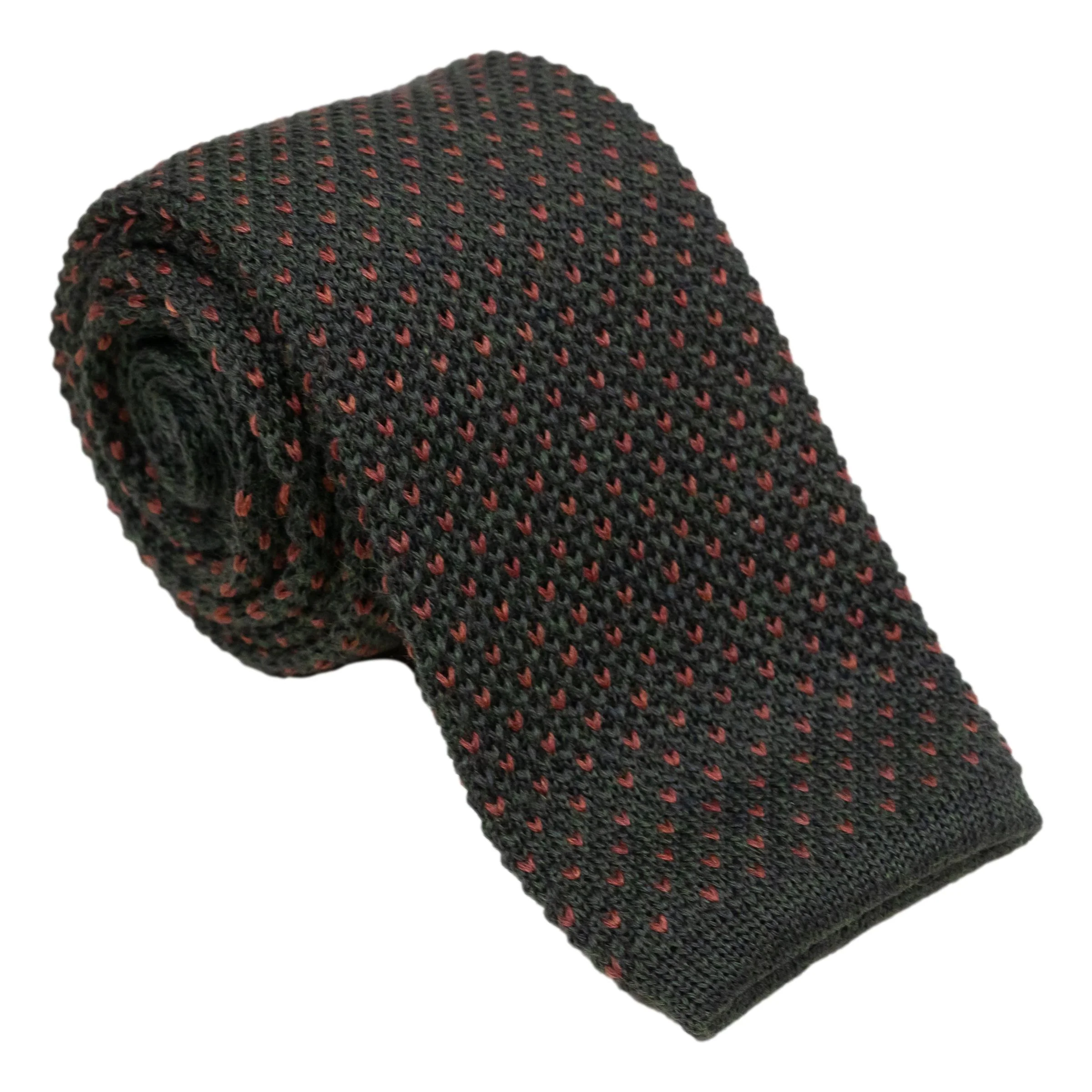 Small Dotted Wool Knit Tie - Image 3