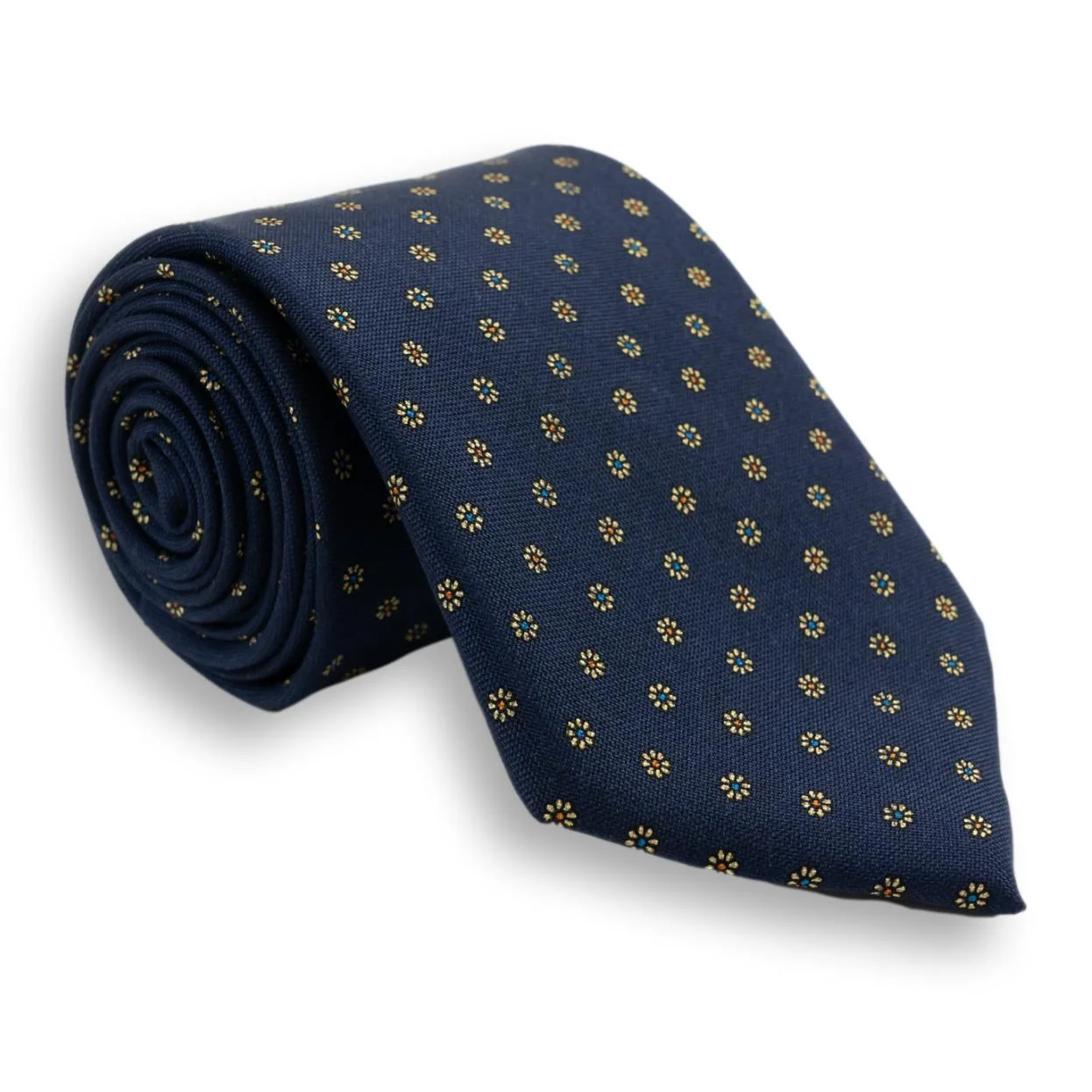 Small Flower Motif Silk Tie - Image 2