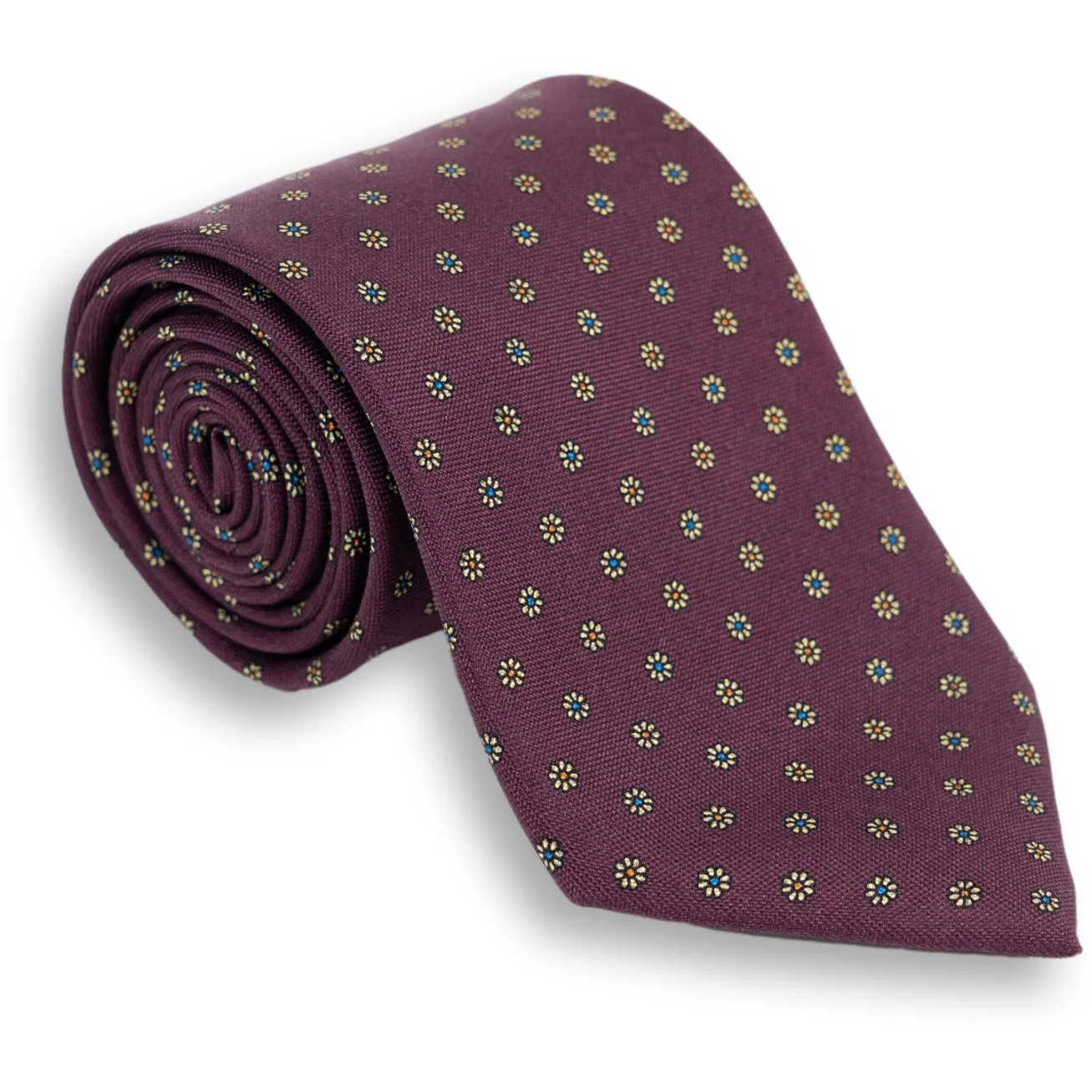 Small Flower Motif Silk Tie - Image 3