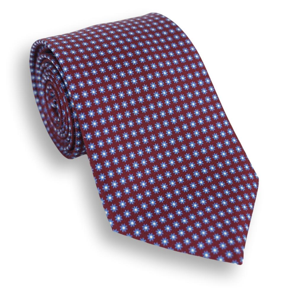 Small Flower Motif Silk Tie - Image 4