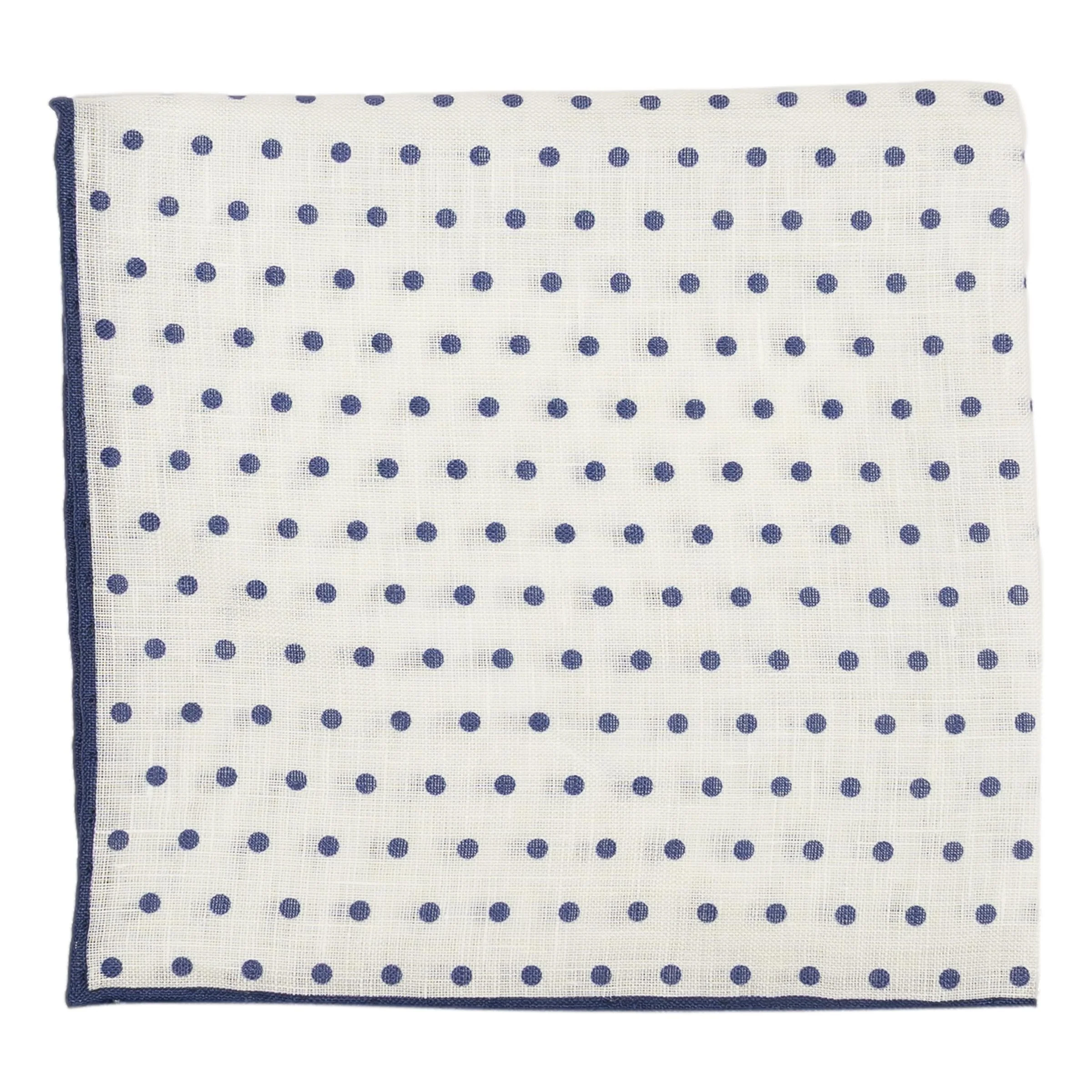 Small Polka Dot Linen Pocket Square - Image 6