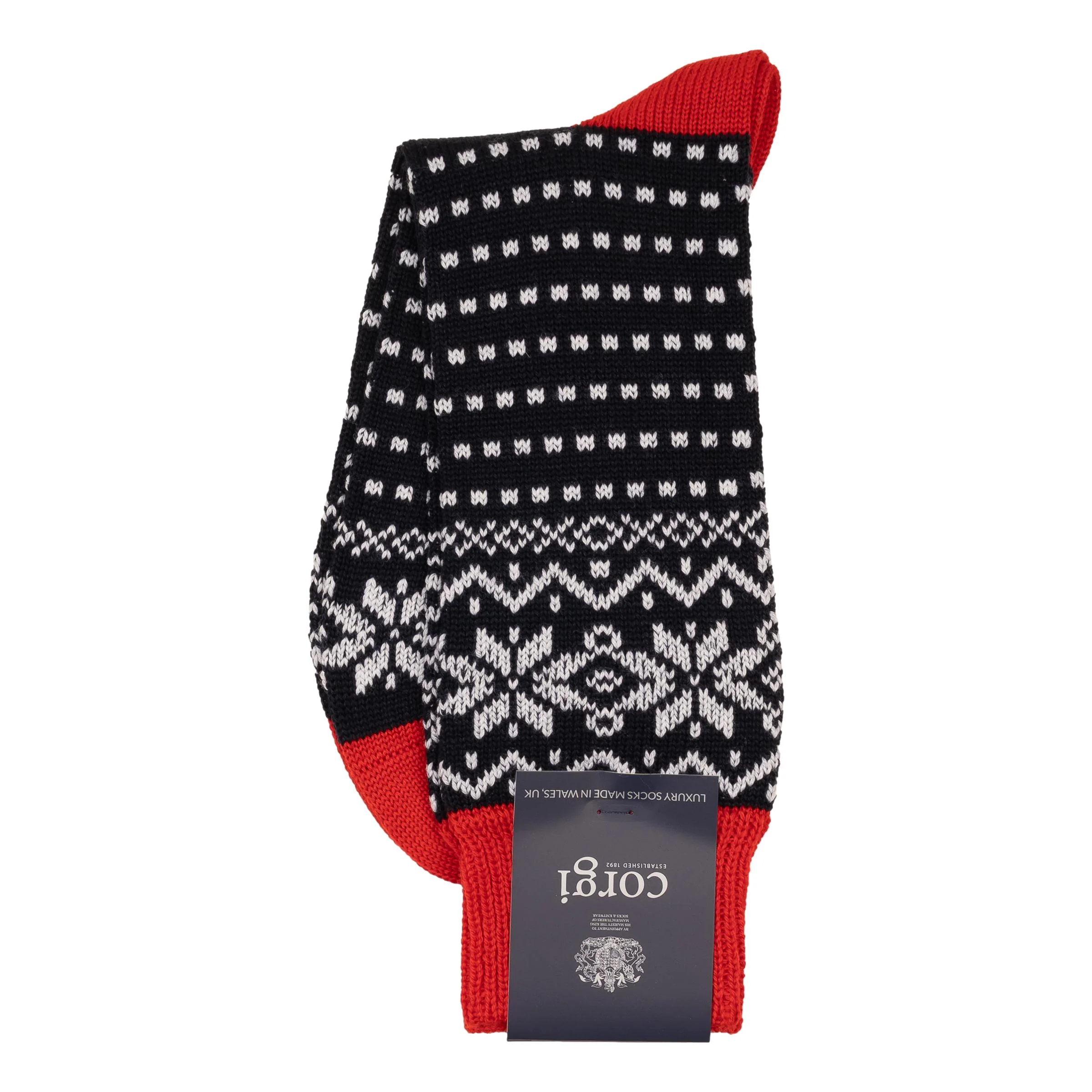 Snowflake Pattern Heavy Wool Midcalf Dress Sock - Image 2
