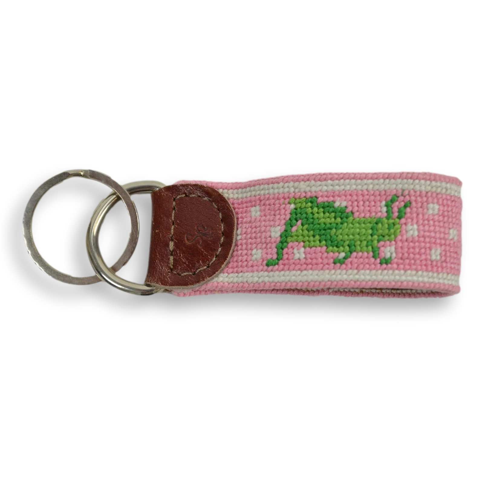 Springtime Needlepoint Key Fob
