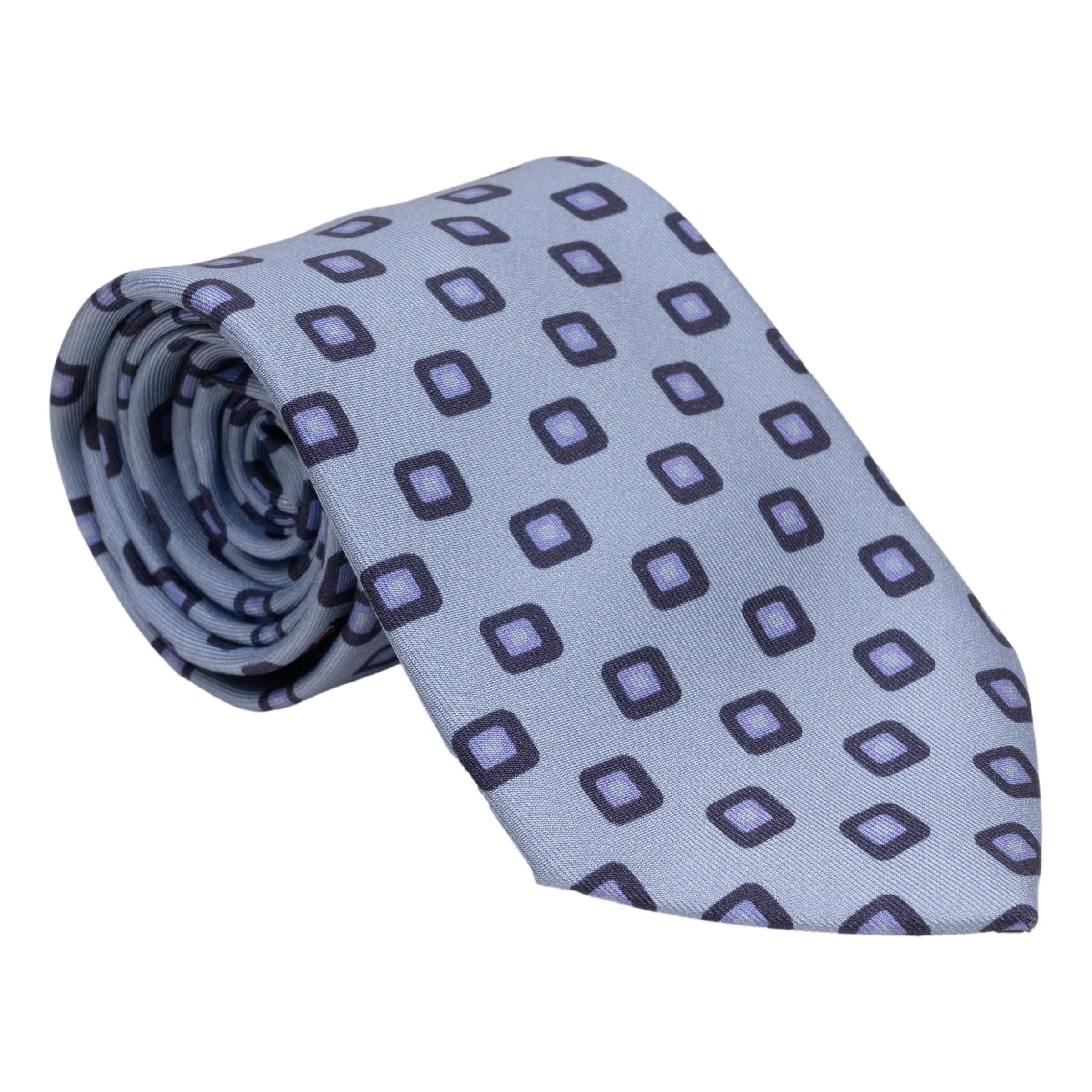 Square Abstract Bullseye Patterned Silk Tie