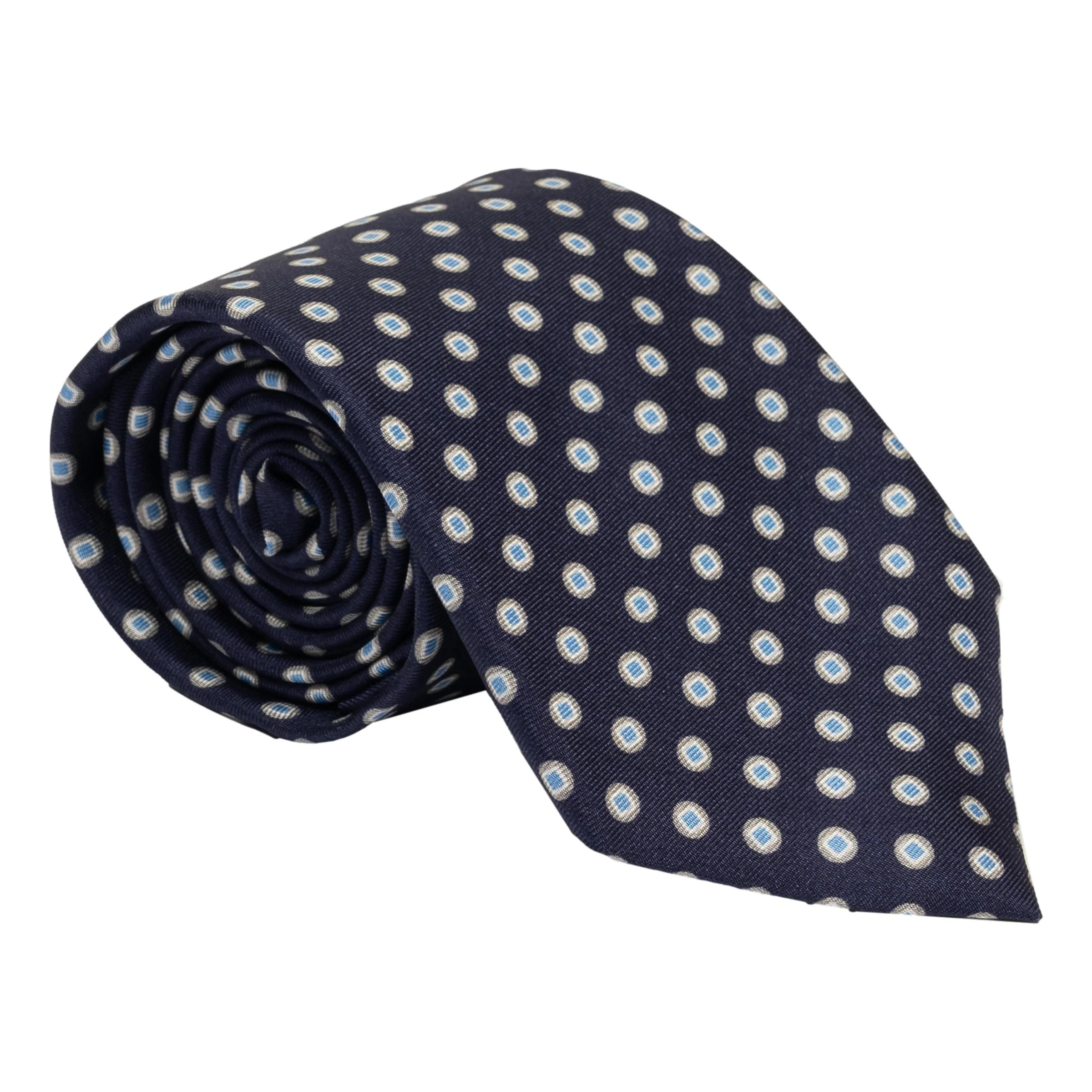 Square Inset Print Silk Tie