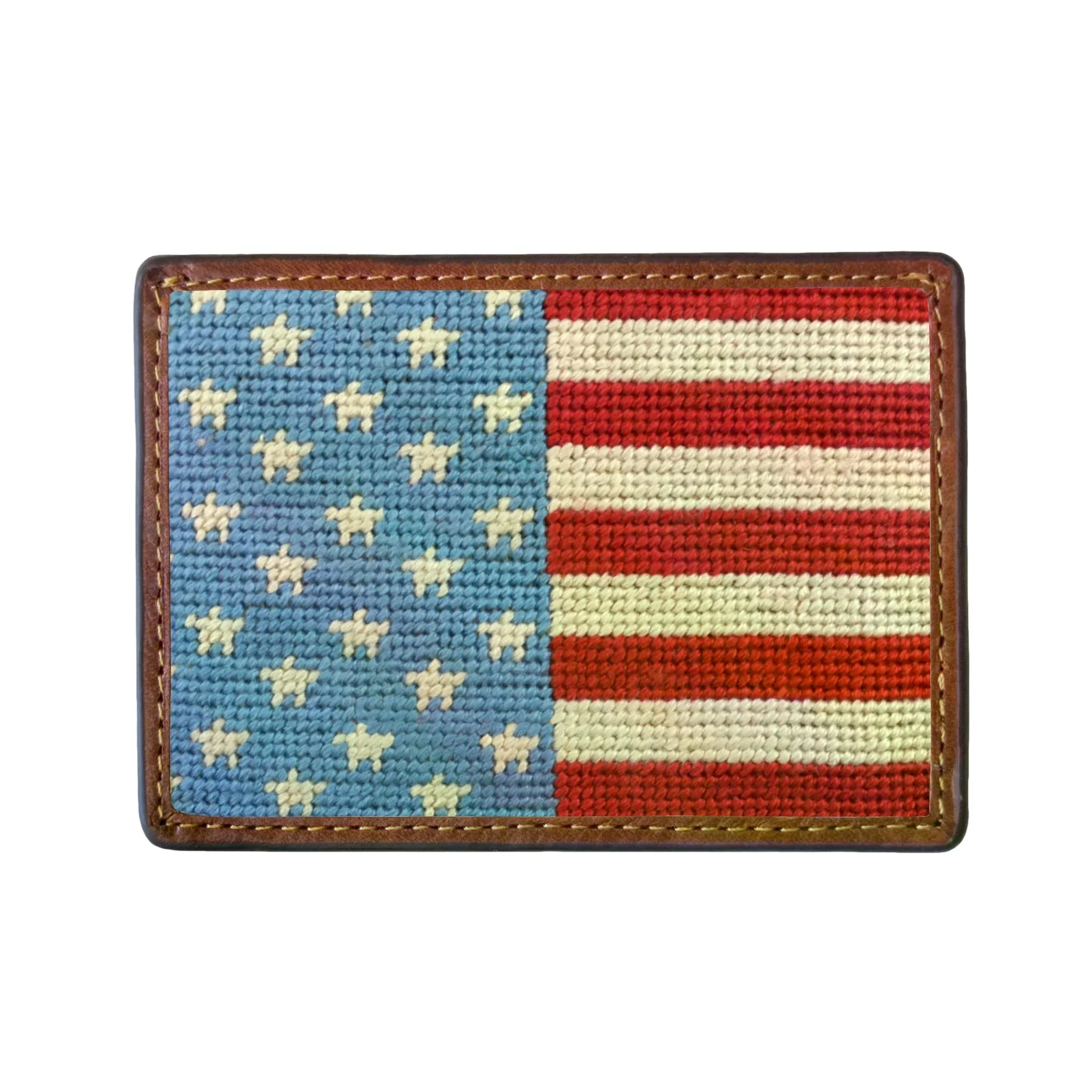 Stars and Stripes Needlepoint Card Wallet