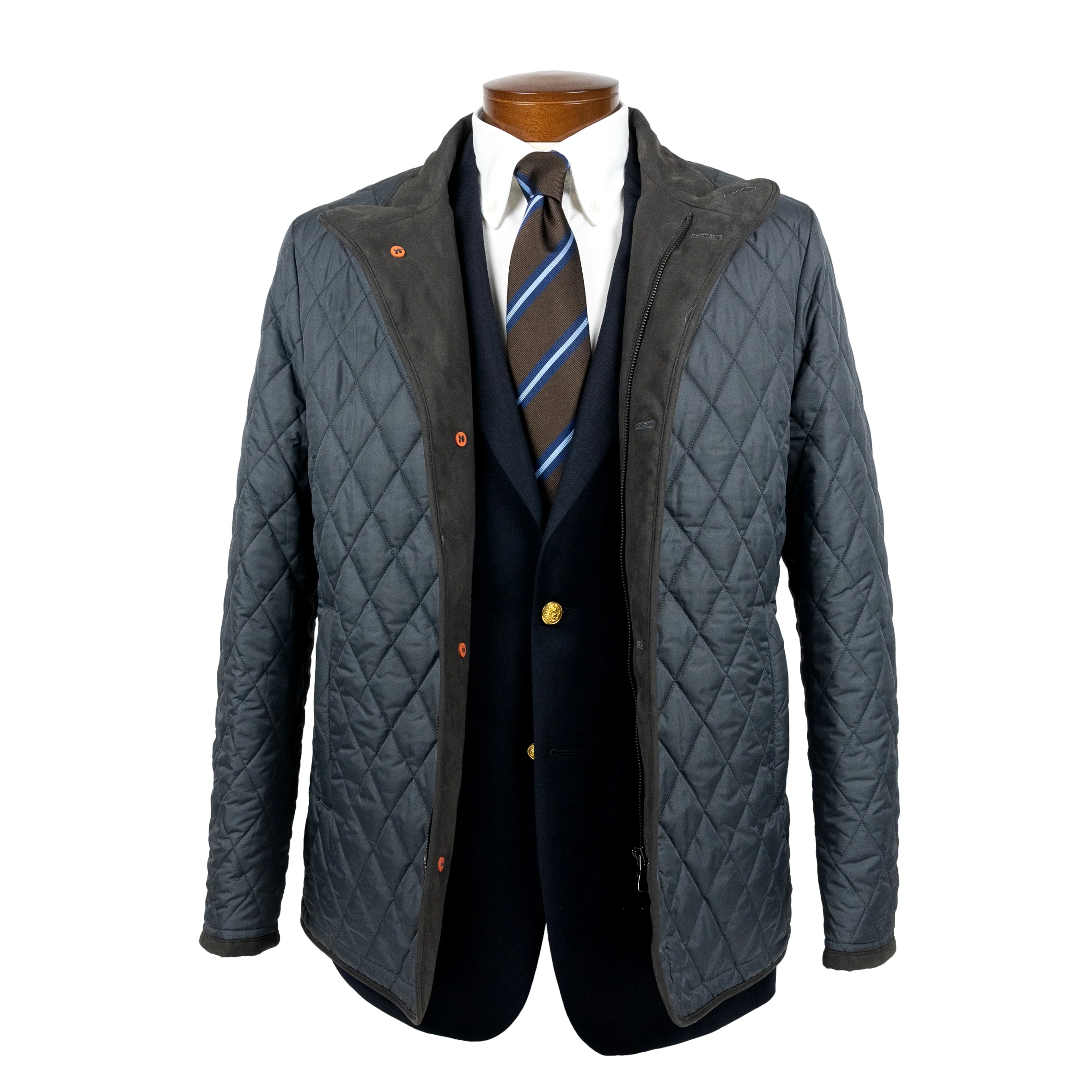 Steel Quilted Waterville Jacket with Alcantara Trim - Image 2