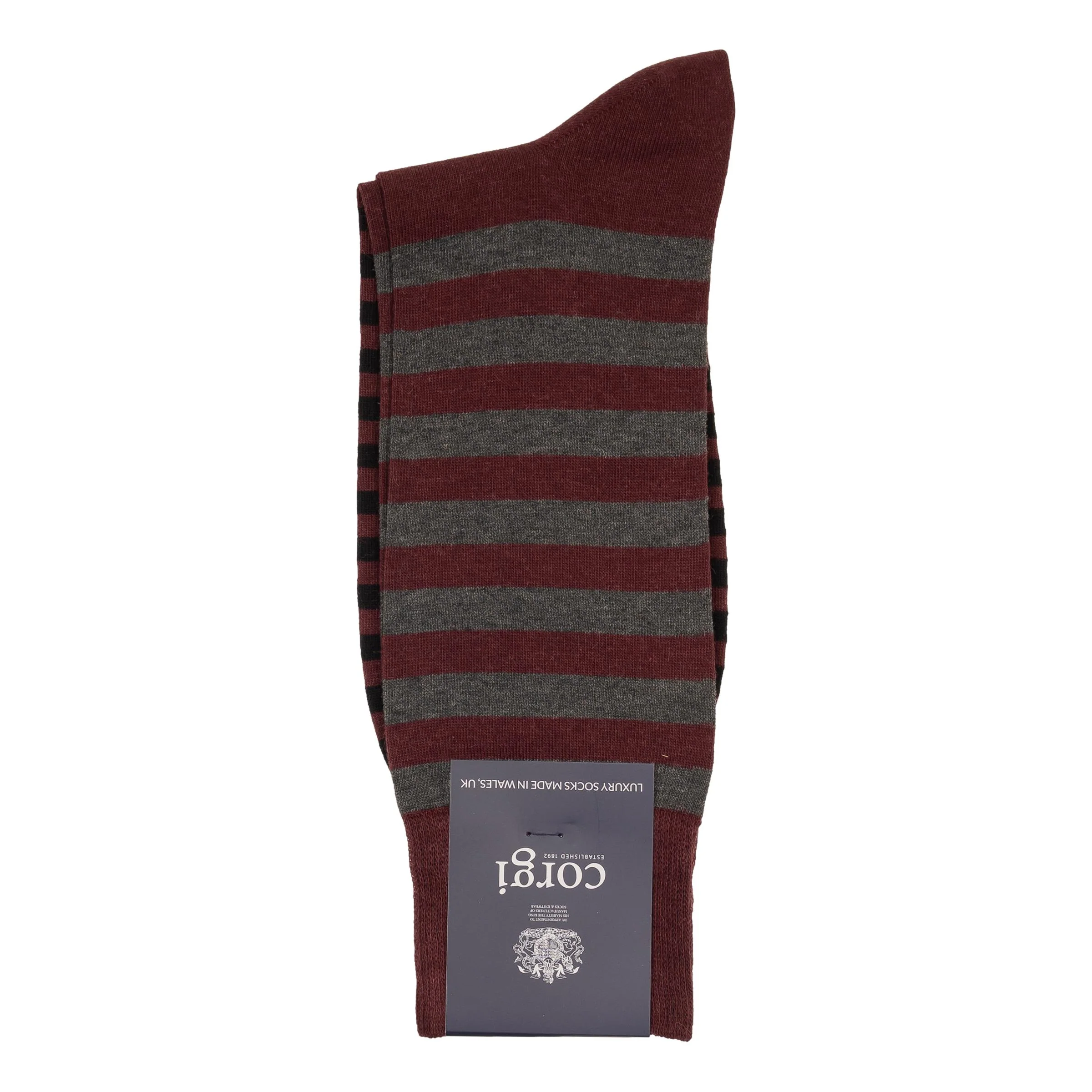 Stripe Cotton and Cashmere Mid-Calf Dress Sock - Image 2