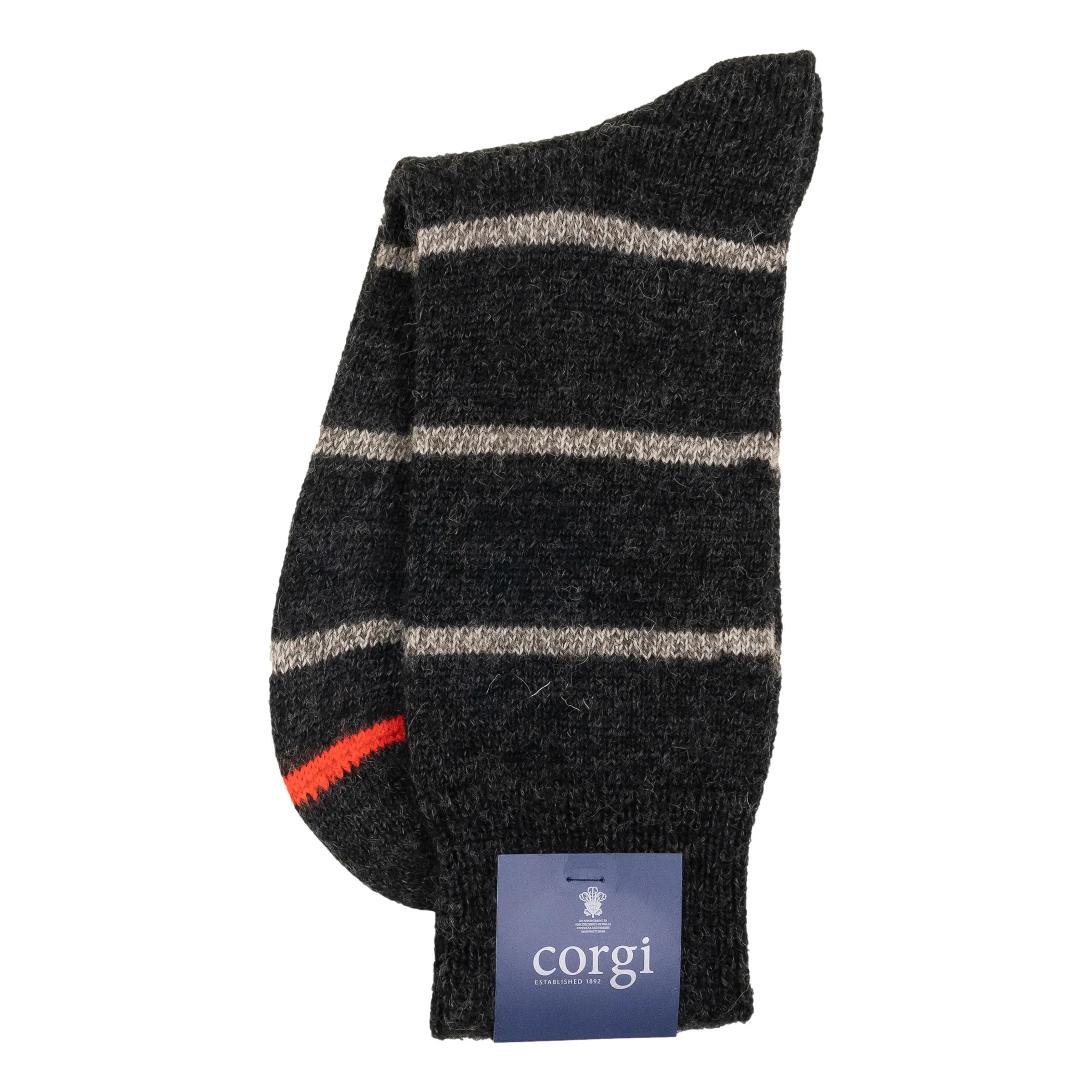 Striped Heavy Wool Midcalf Dress Sock