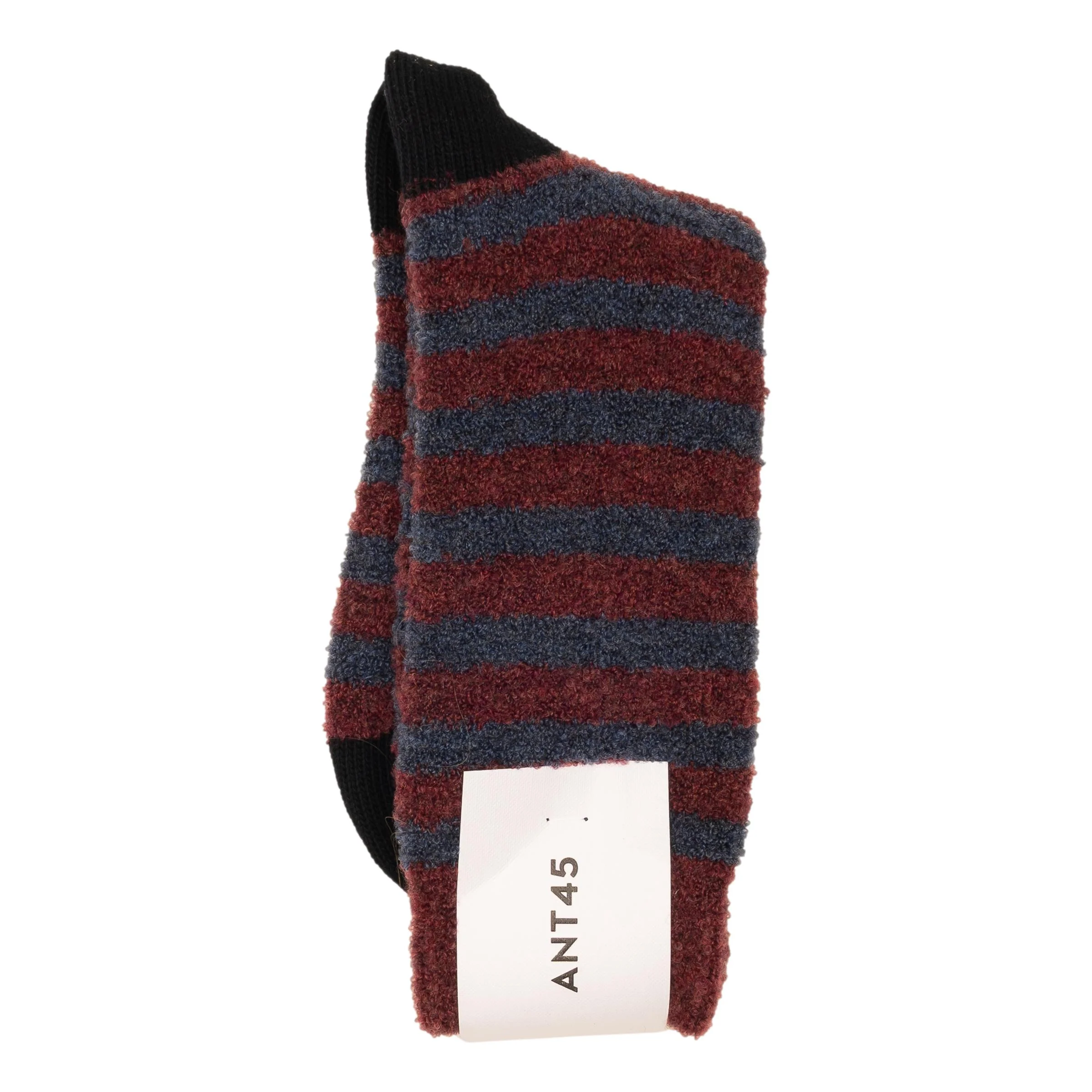 Striped Wool and Cotton Boucle Mid-Calf Socks