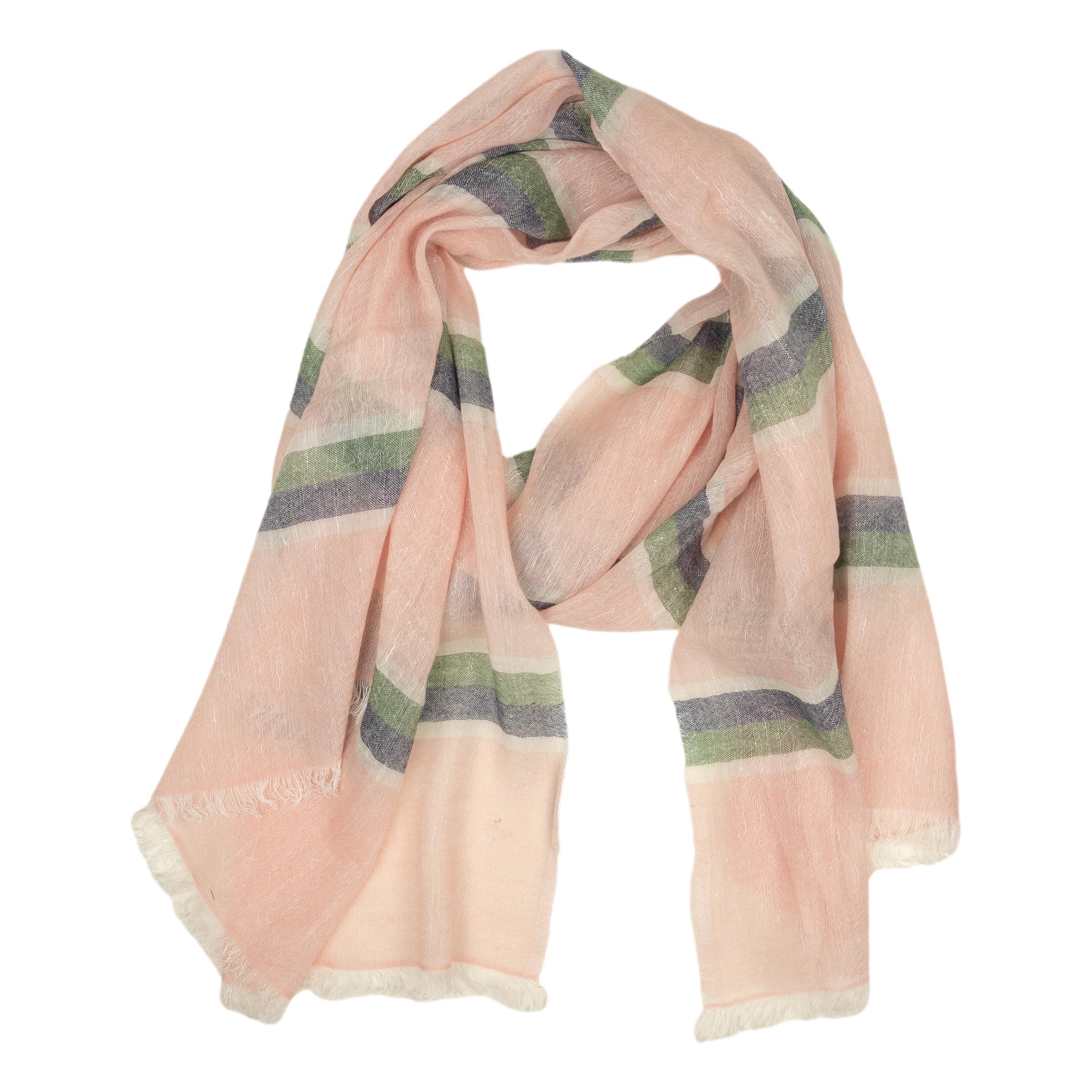 Striped Linen and Cashmere Blend Scarf - Image 5