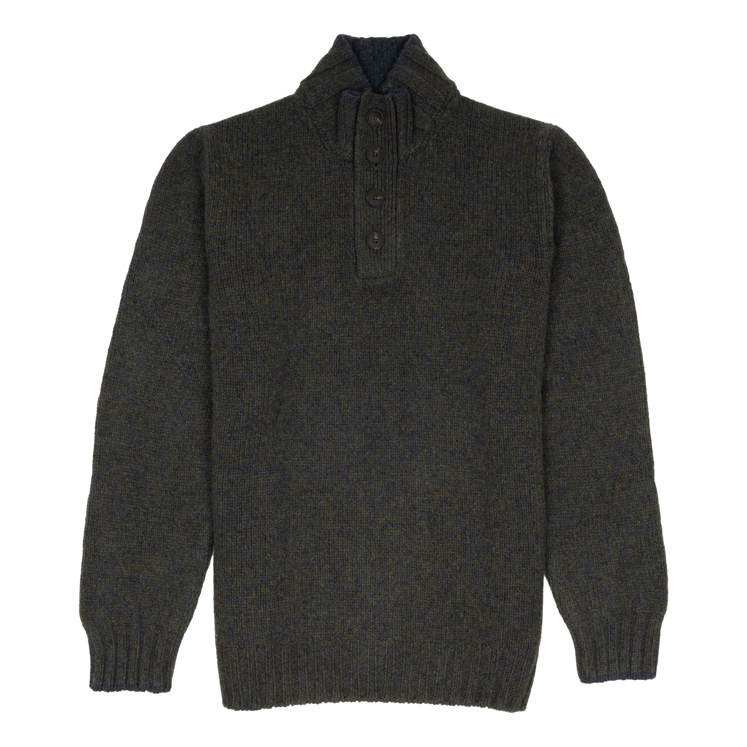 Button Mock Neck Geelong Wool Sweater - Image 6