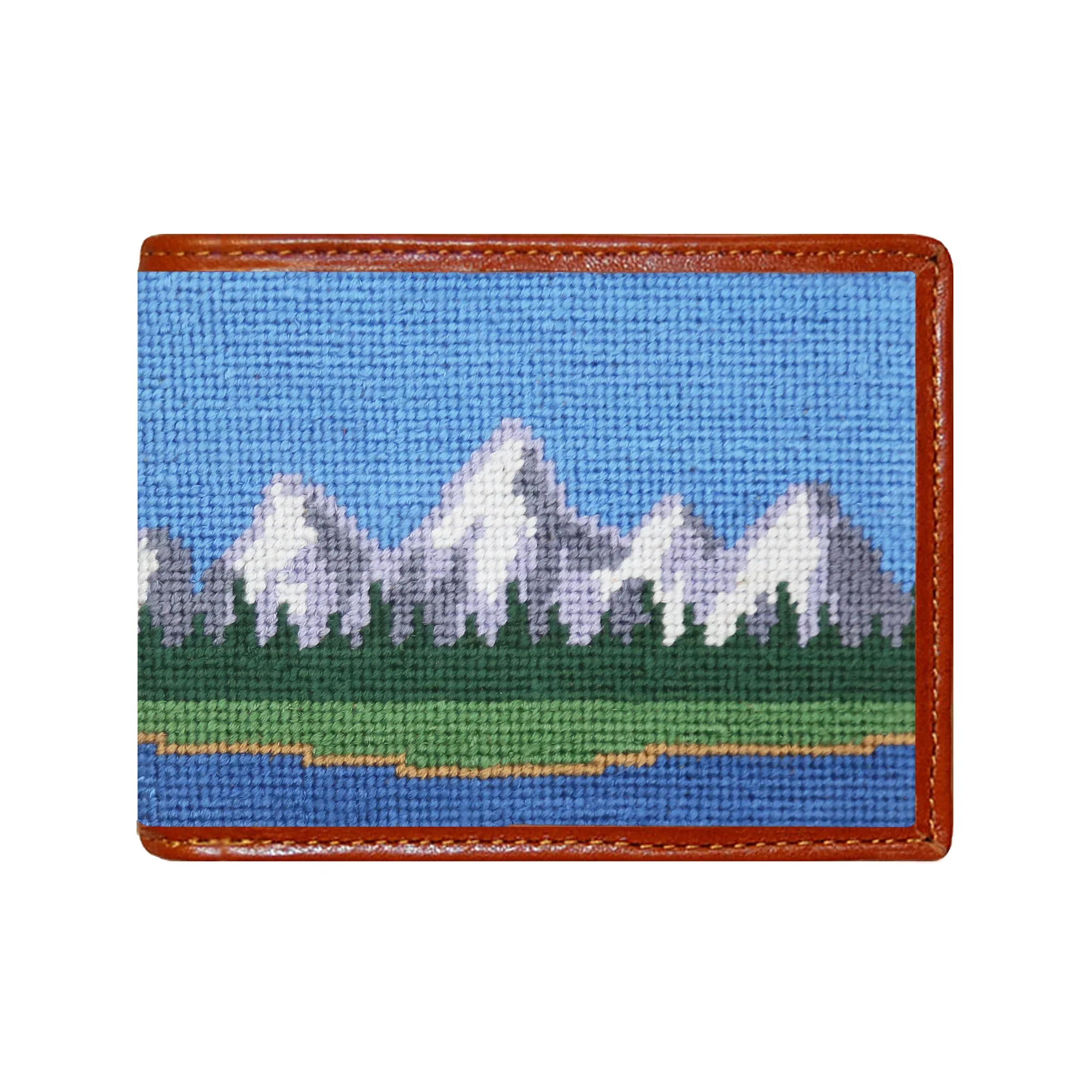 Tetons Needlepoint Bi-Fold Wallet