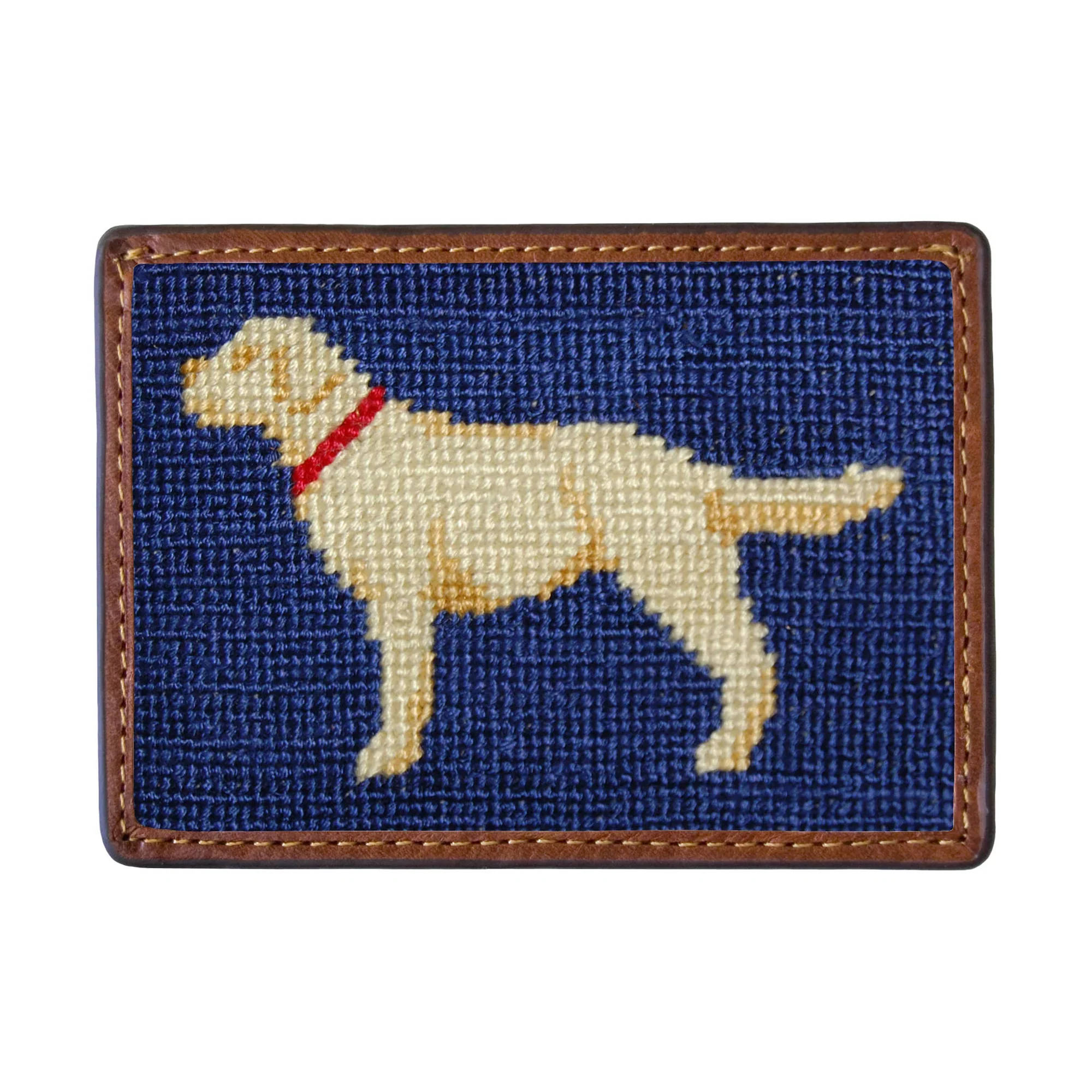 Yellow Lab Needlepoint Card Wallet