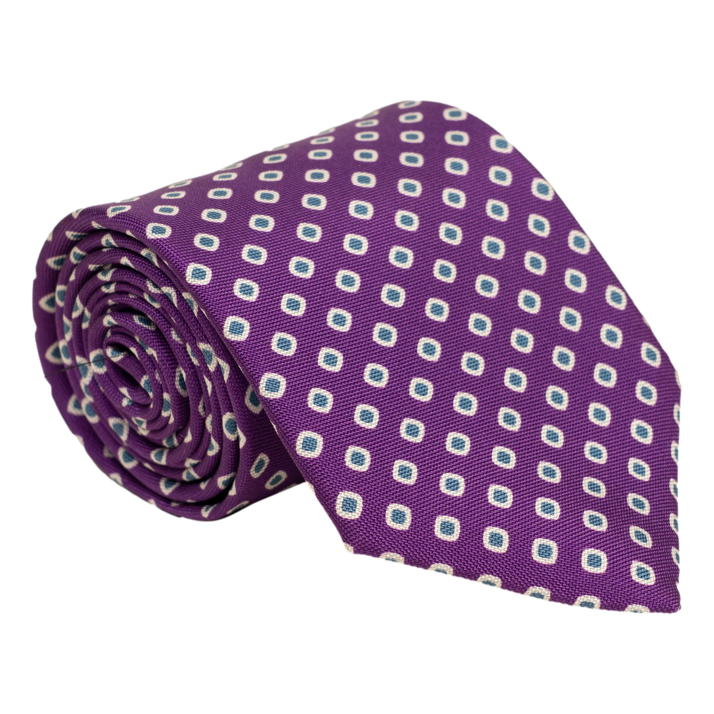 White and Blue Diamond Silk Tie