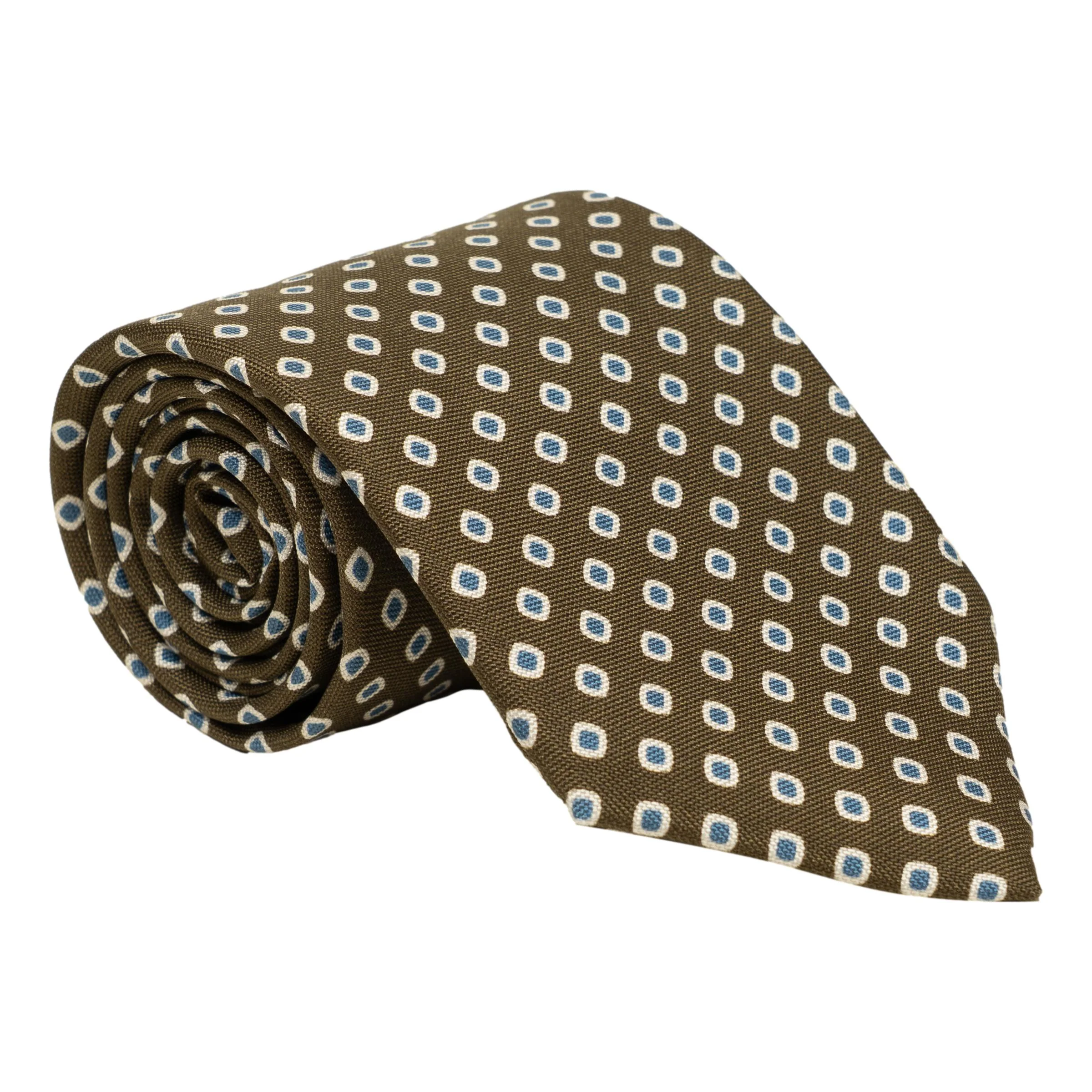 White and Blue Diamond Silk Tie - Image 2