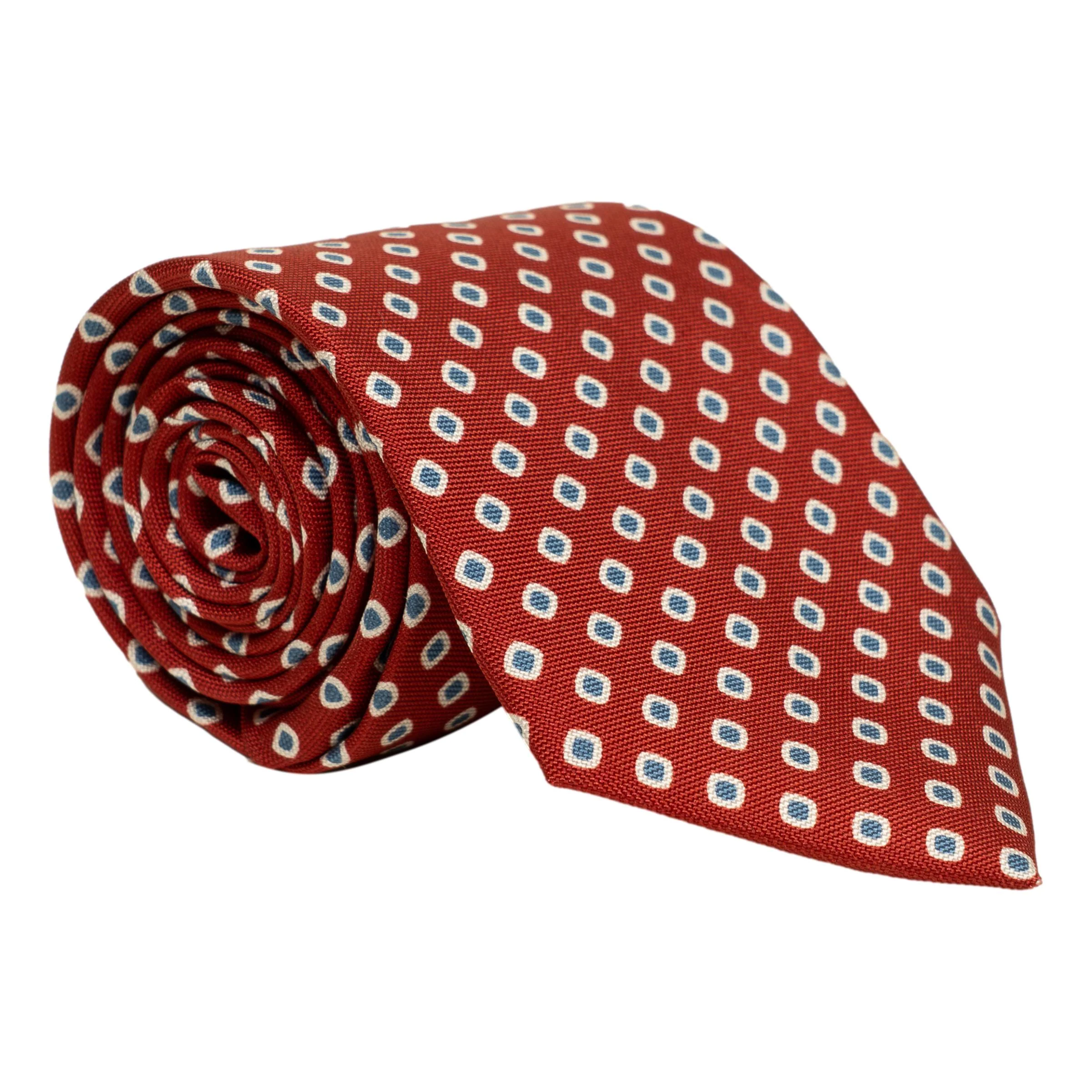 White and Blue Diamond Silk Tie - Image 3