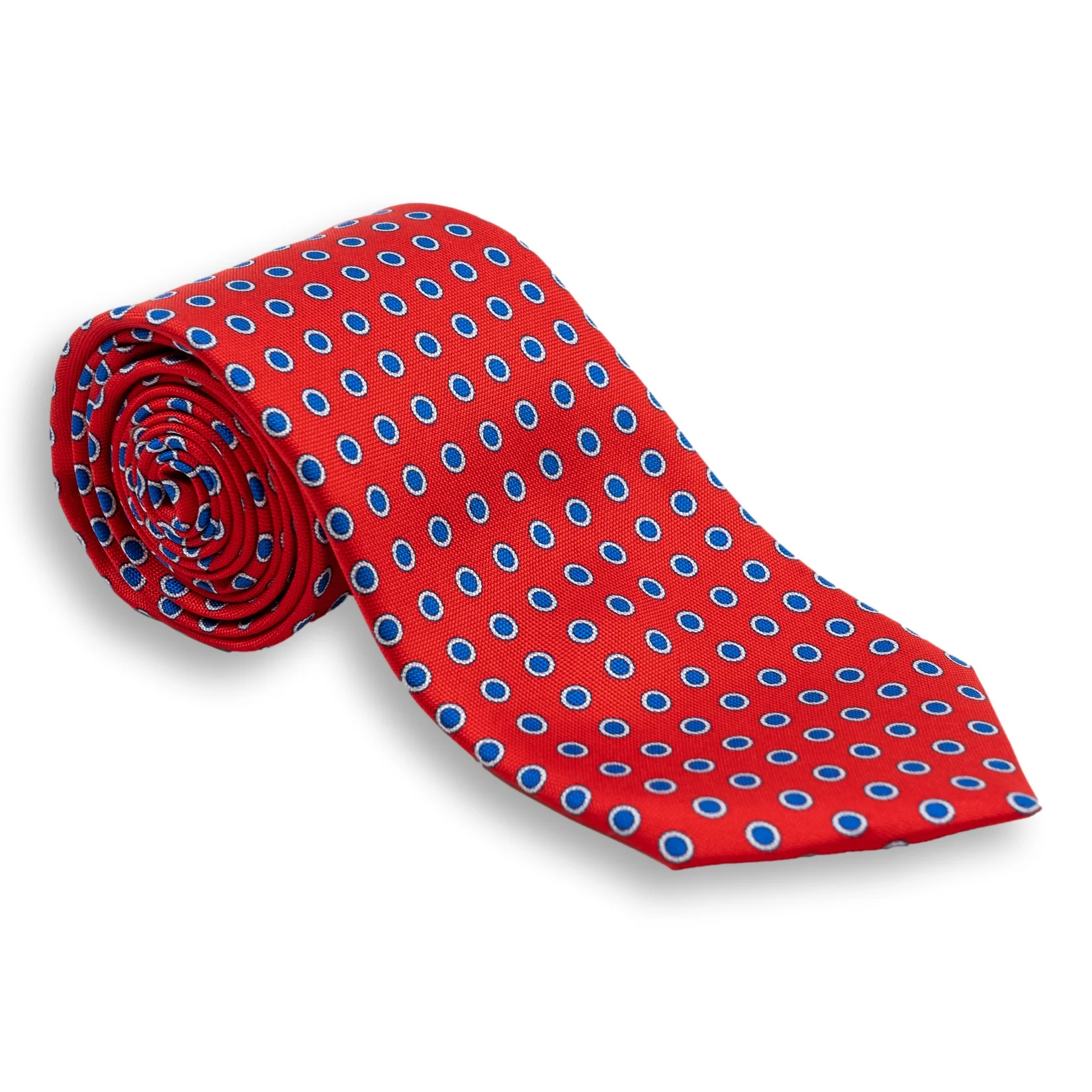 White Bordered Dot Silk Tie - Image 4