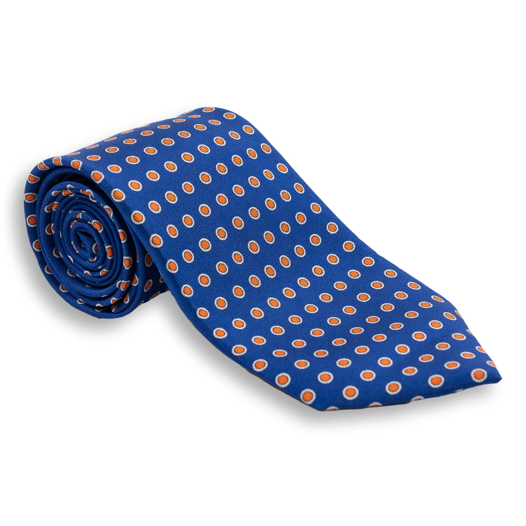 White Bordered Dot Silk Tie - Image 5