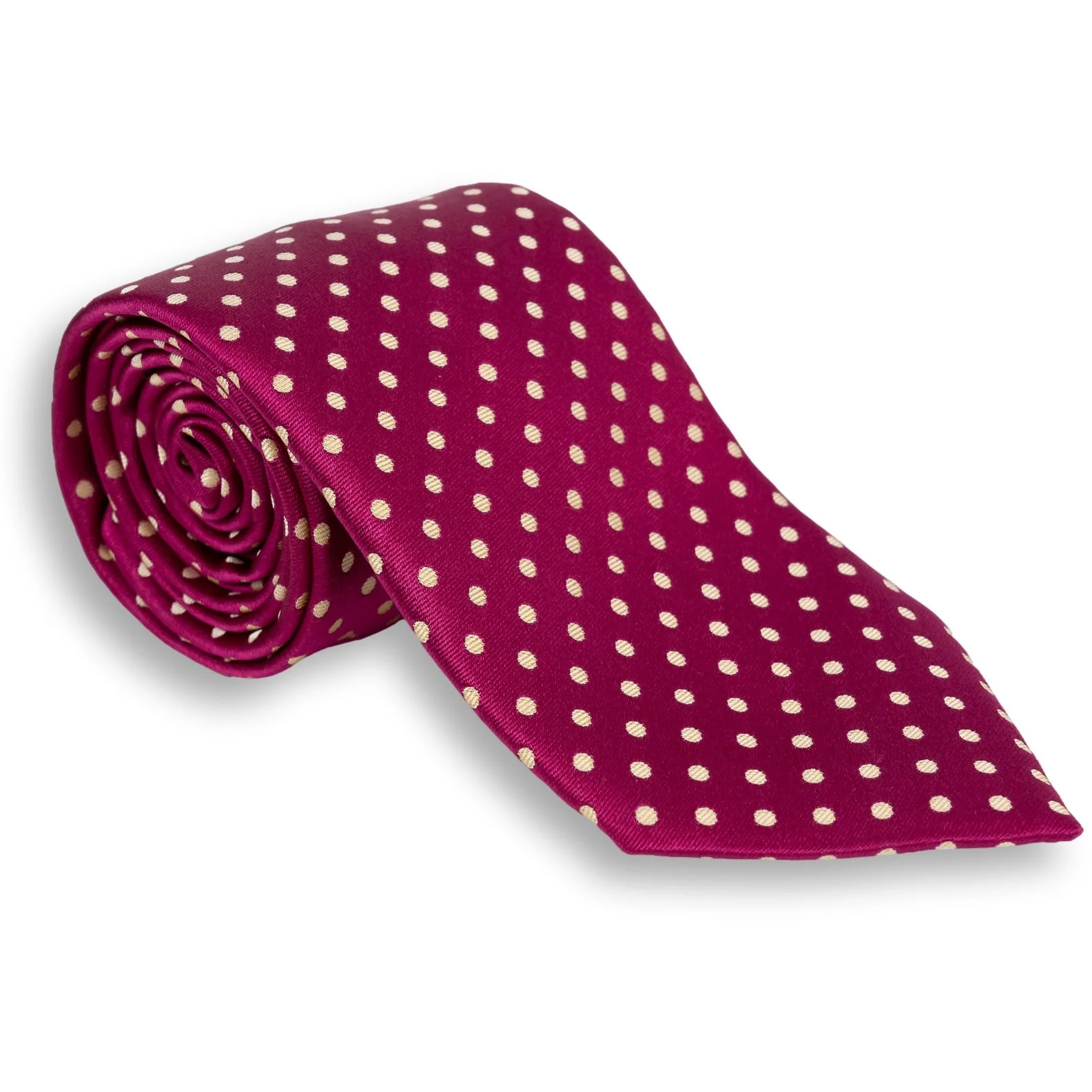 White Dot Woven Silk Tie - Image 3