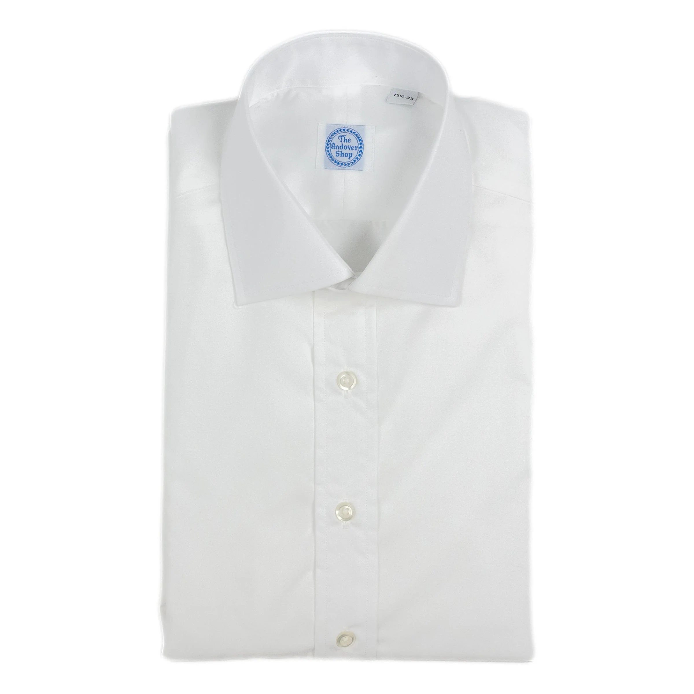 White Slim Fit Spread Collar Dress Shirt