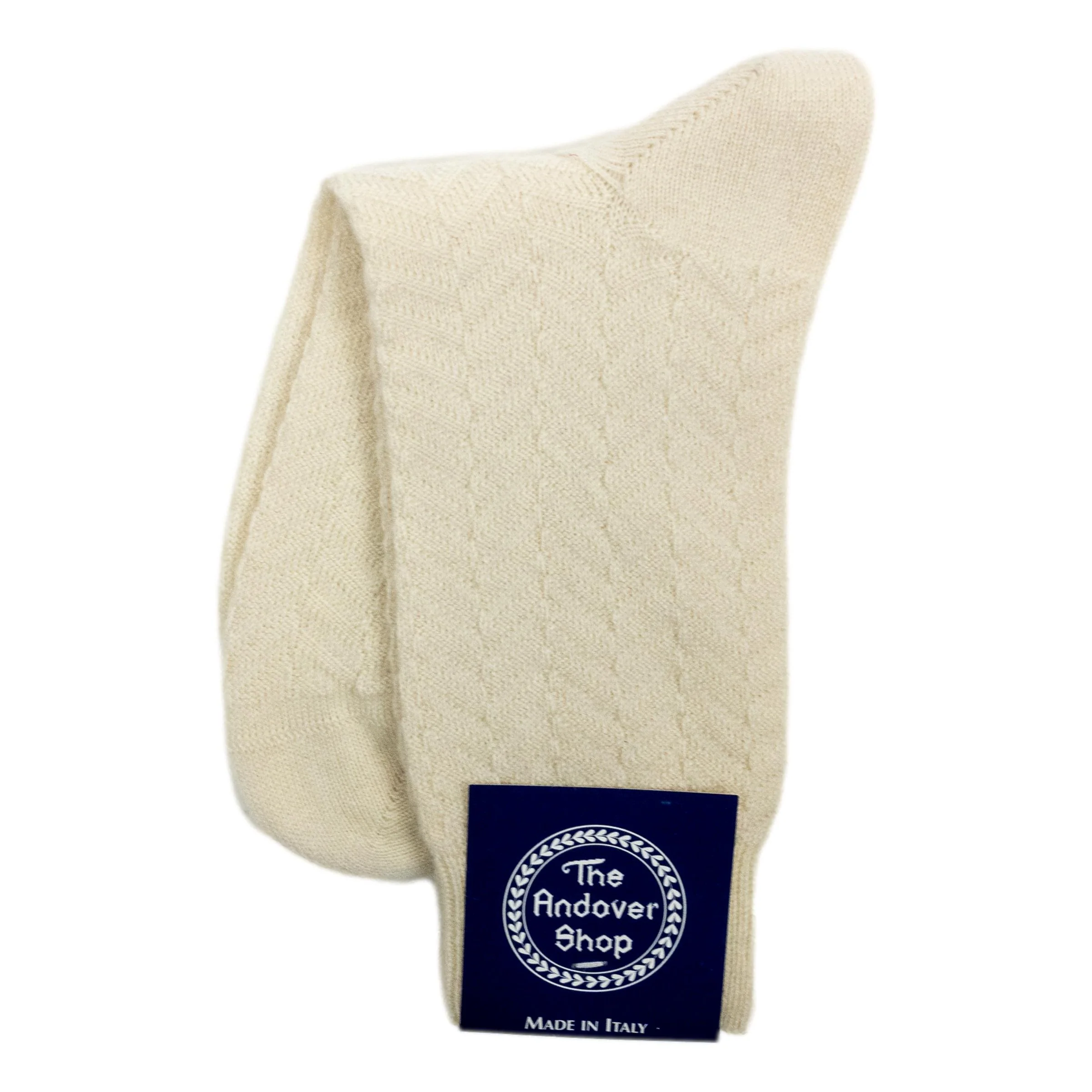 Women's 100% Cashmere Herringbone Dress Sock - Image 2