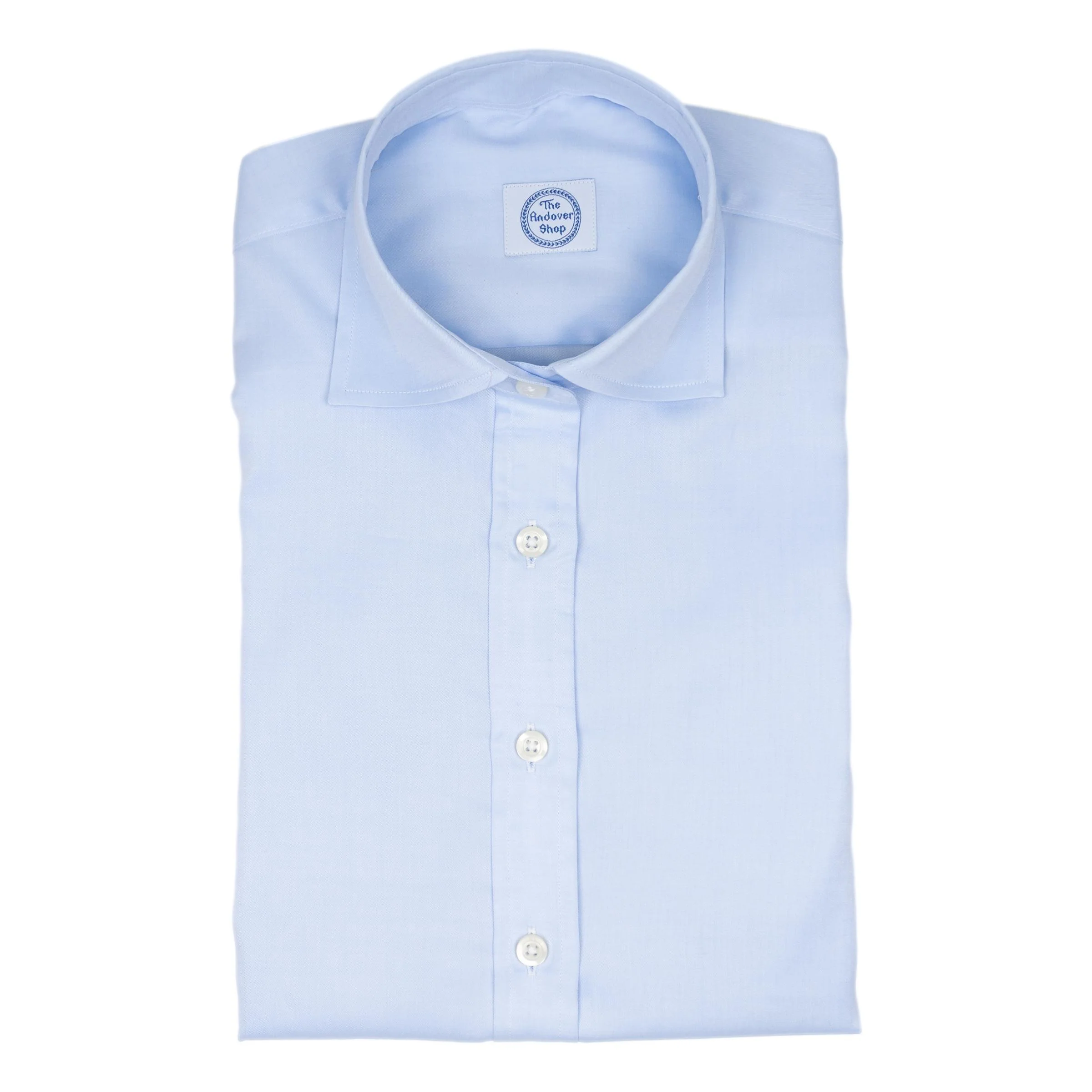 Women's Blue Broadcloth Spread Collar Shirt