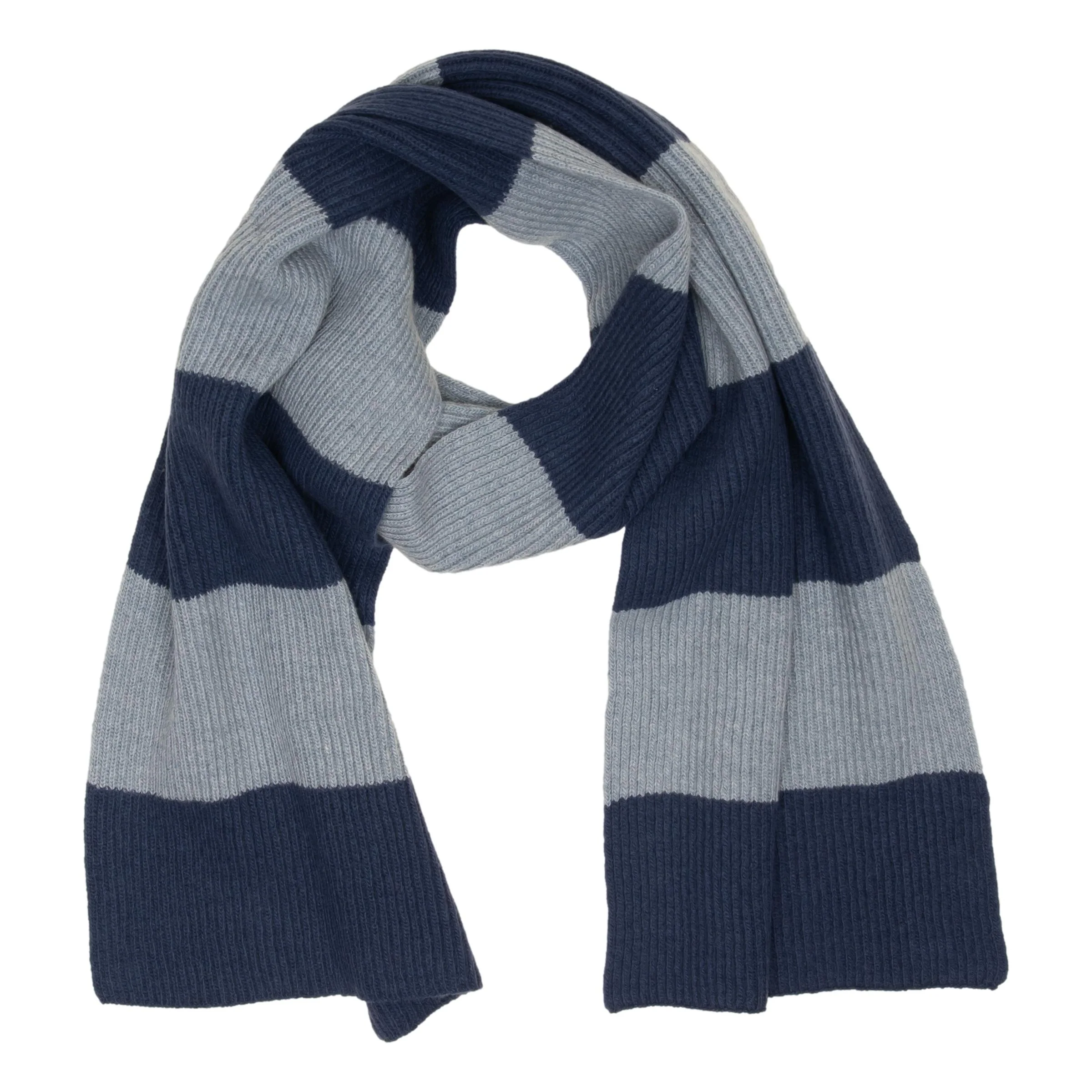 Wool and Cashmere Ribbed Block Stripe Scarf - Image 5